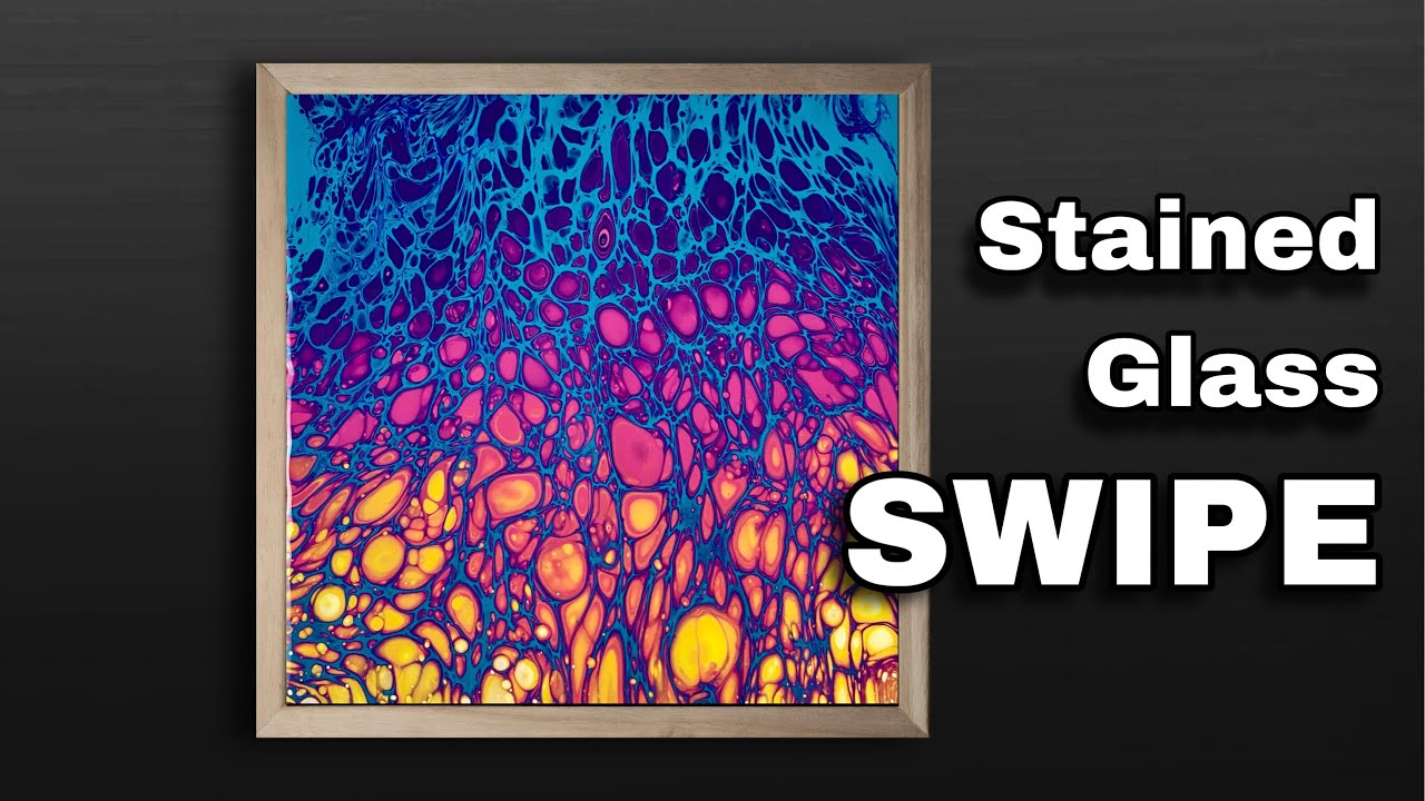 BEAUTIFUL Stained Glass Swipe Acrylic Pouring Tutorial