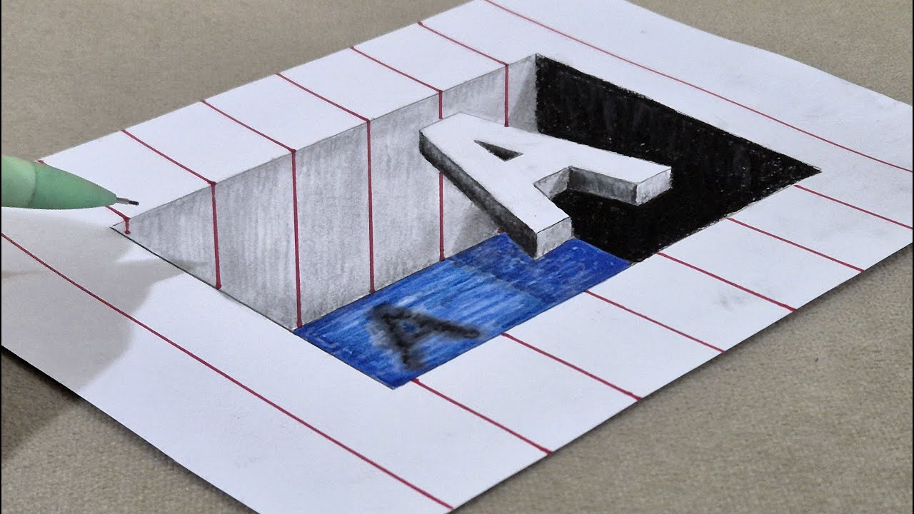 3d drawing easy on paper - how to draw 3d