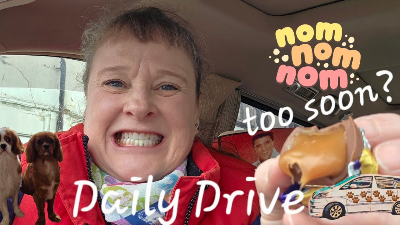 DRIVETIME & TREATS 🐾 #campervanningwithcavaliers #caramel #chocolate #goodies #treat #drive #alphard