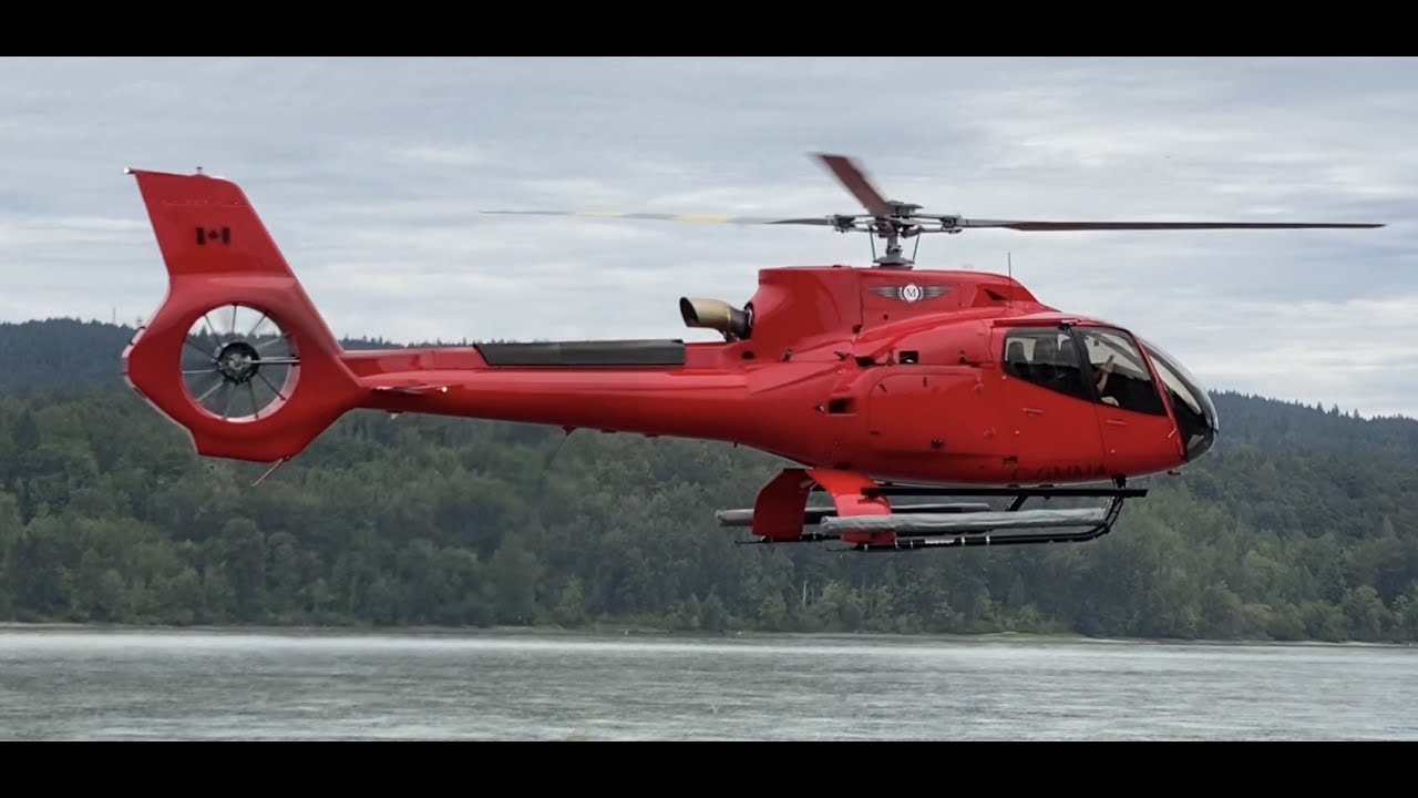 Airbus Eurocopter EC130 Helicopter Landing Fort Langley Airport