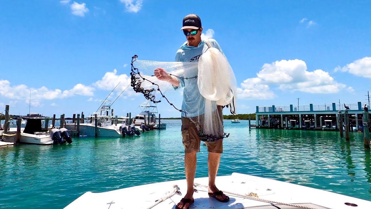 HOW TO throw a CAST NET! Netting lots of bait fish!