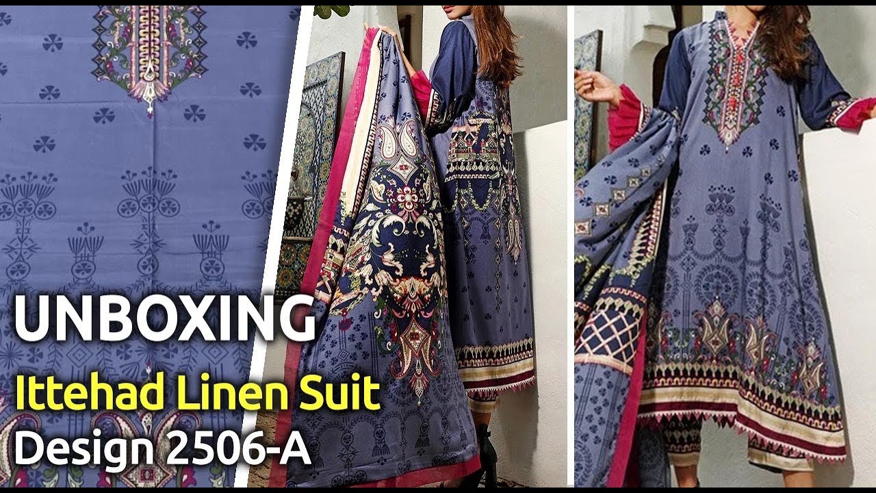 Latest Stylish&nbsp;ITTEHAD&nbsp;Winter Collection 2019 | Pakistani unstitched Winter Suits | Design 2506-A