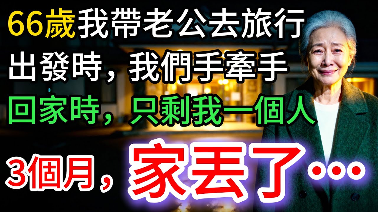 我66歲，帶老公去旅行，出發手牽手，回程我獨自拖行李，3個月，家沒了…