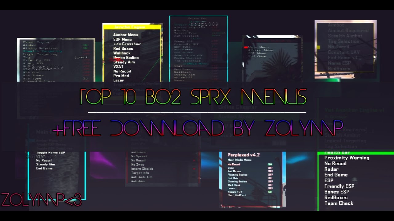 🍍[BO2/2021]ᴺᴱᵂTOP 10 FREE+1Paid Non-Host SPRX MOD MENUS (MP) + DOWNLOAD || zOlymP💥