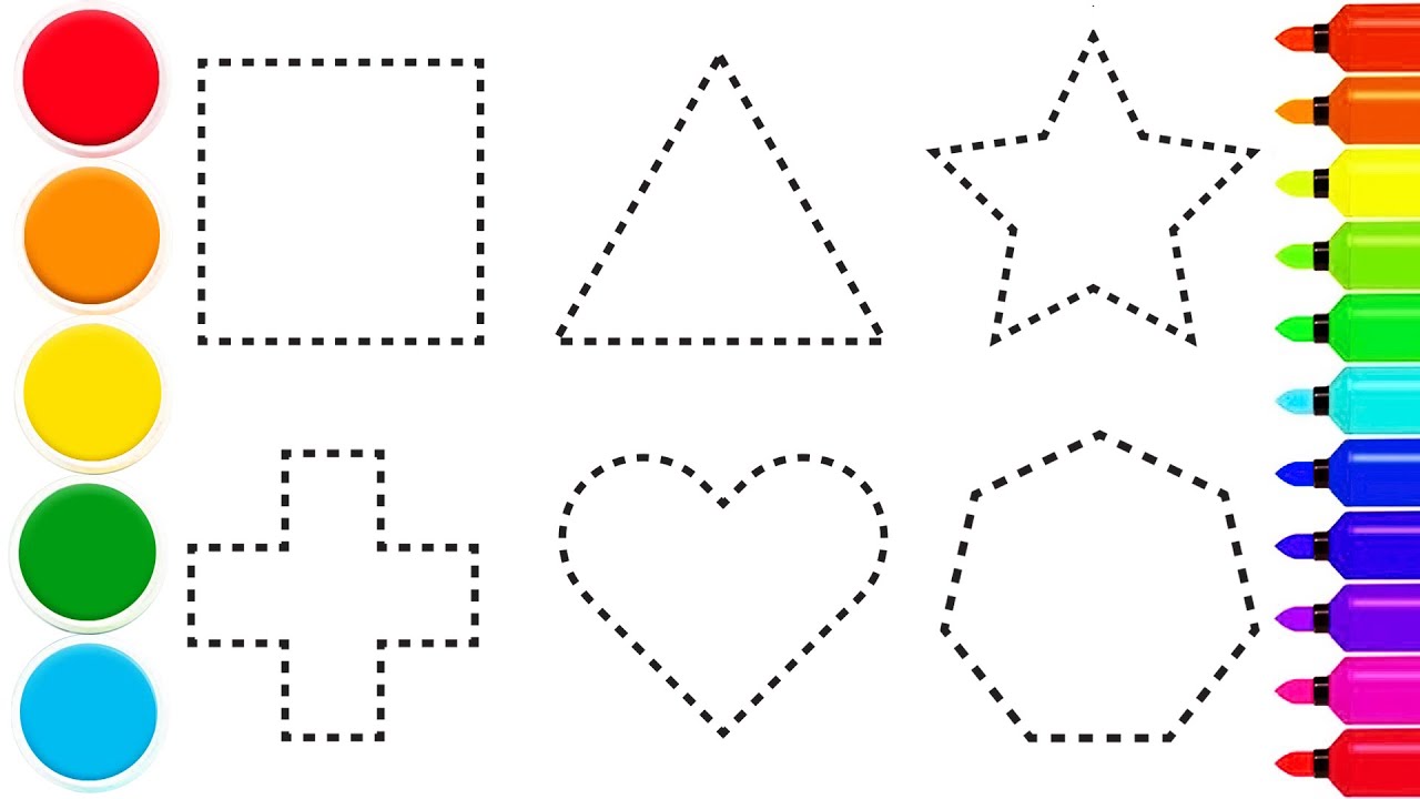 How to draw simple 2d geometric shapes | step by step