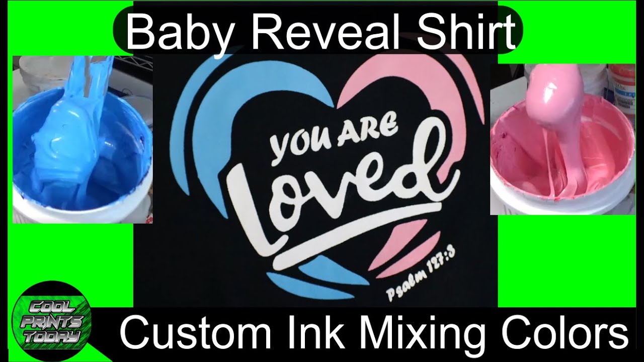 Baby Reveal Shirt With Custom Pantone Ink Mixing Colors | How To Screen Print