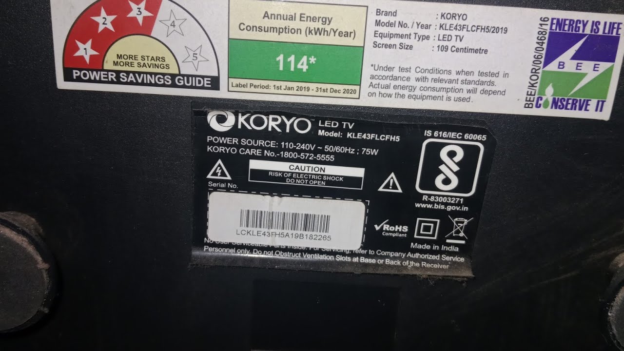Koryo 43 inch led tv Backlight repair