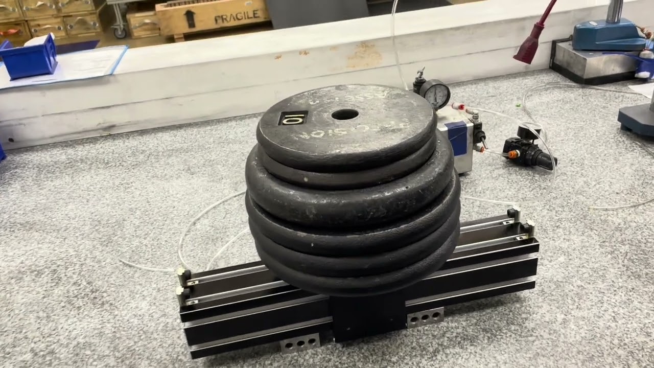 Air bearing stage built with 8020 extrusion as the guide ￼