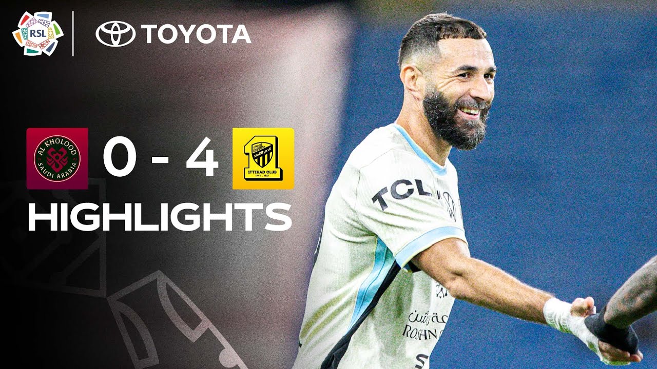 Benzema gets a hat-trick in the 1st half! 🔥 Al Ittihad outmatch Al Kholood   ⏱️ | Powered by Toyota