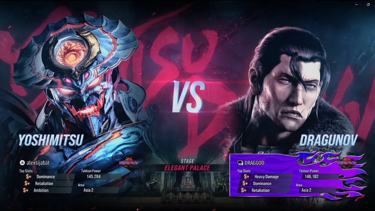 TEKKEN™8 Ranked Mighty Ruler Yoshimitsu (alexsijabat | TP 145.284) VS Dragunov (DRAGGOD| TP 146.182)