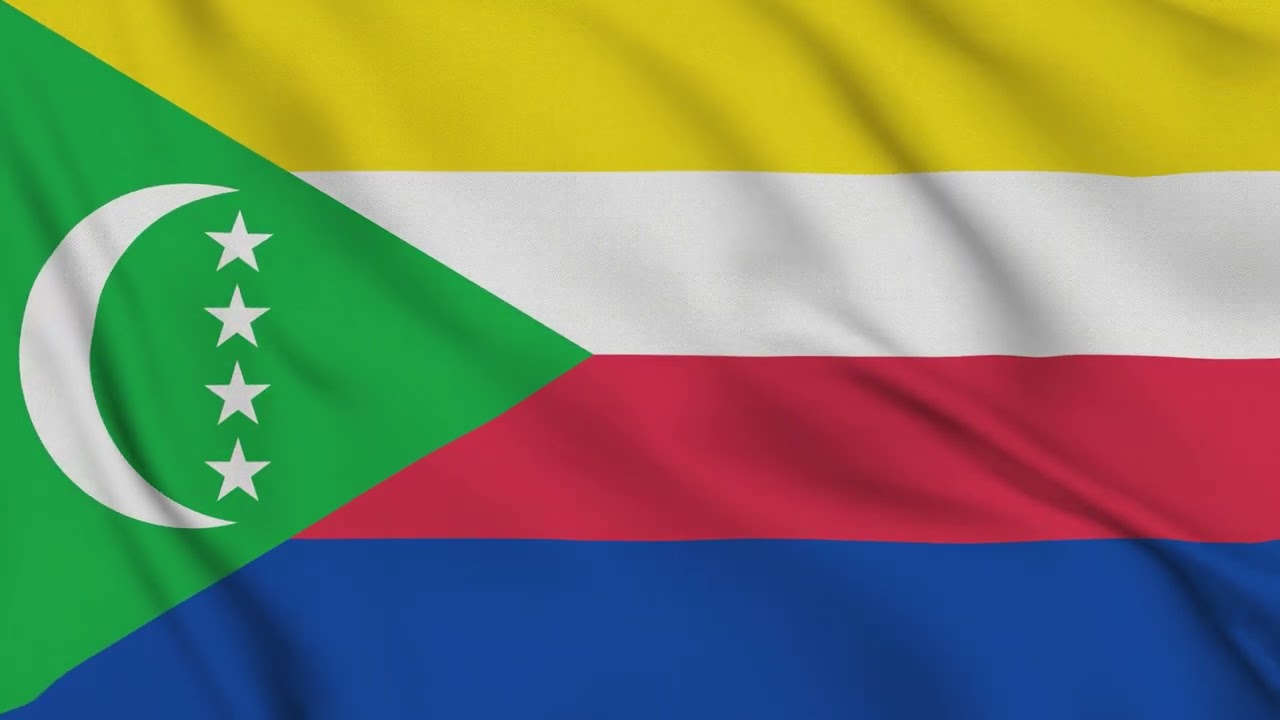 Comoros Flag Waving 4K | Comorian National Flag Animation