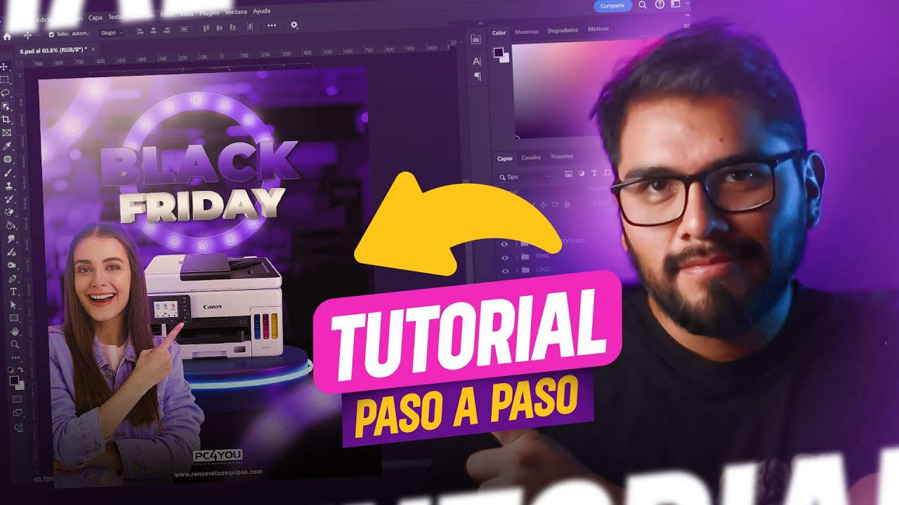 Cómo Diseñar un Flyer para la Venta de Impresoras en Photoshop | Paso a Paso