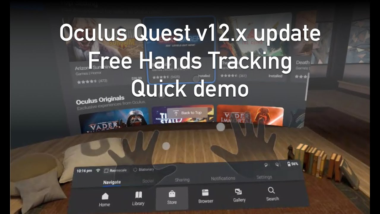 Oculus Quest hand tracking sample video - v12 software just received