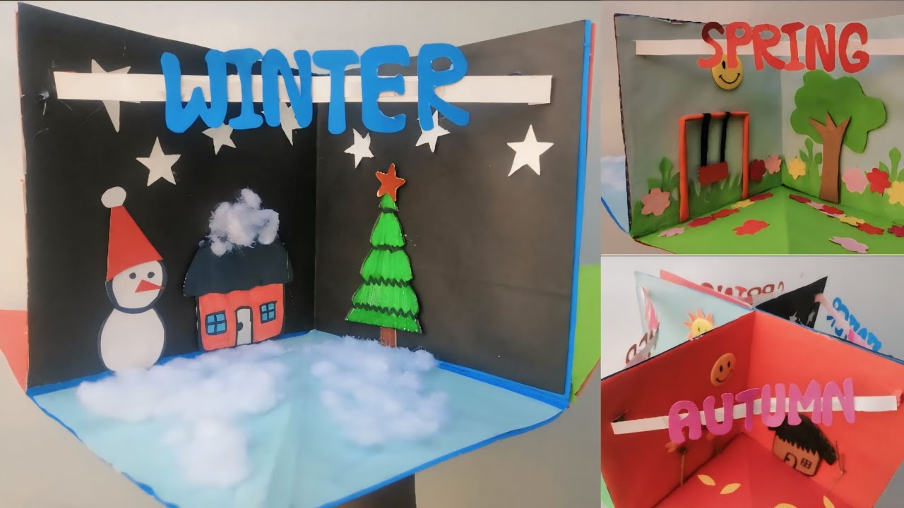 Model of Seasons | Pop up 4 Seasons idea with Paper