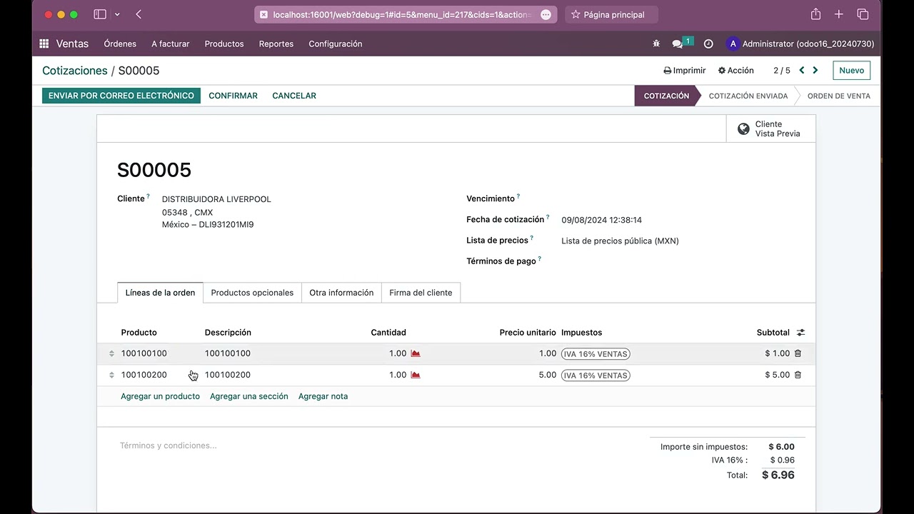 Odoo 16 - Complemento fiscal detallista CFDI 4.0 Liverpool (Conocida Addenda Liverpool)