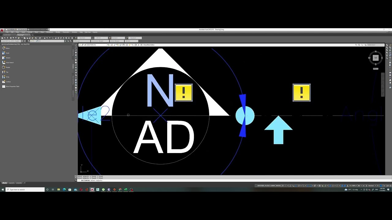 1 minute to create Dynamic Block in Autocad|Part 2| Make section symbol.