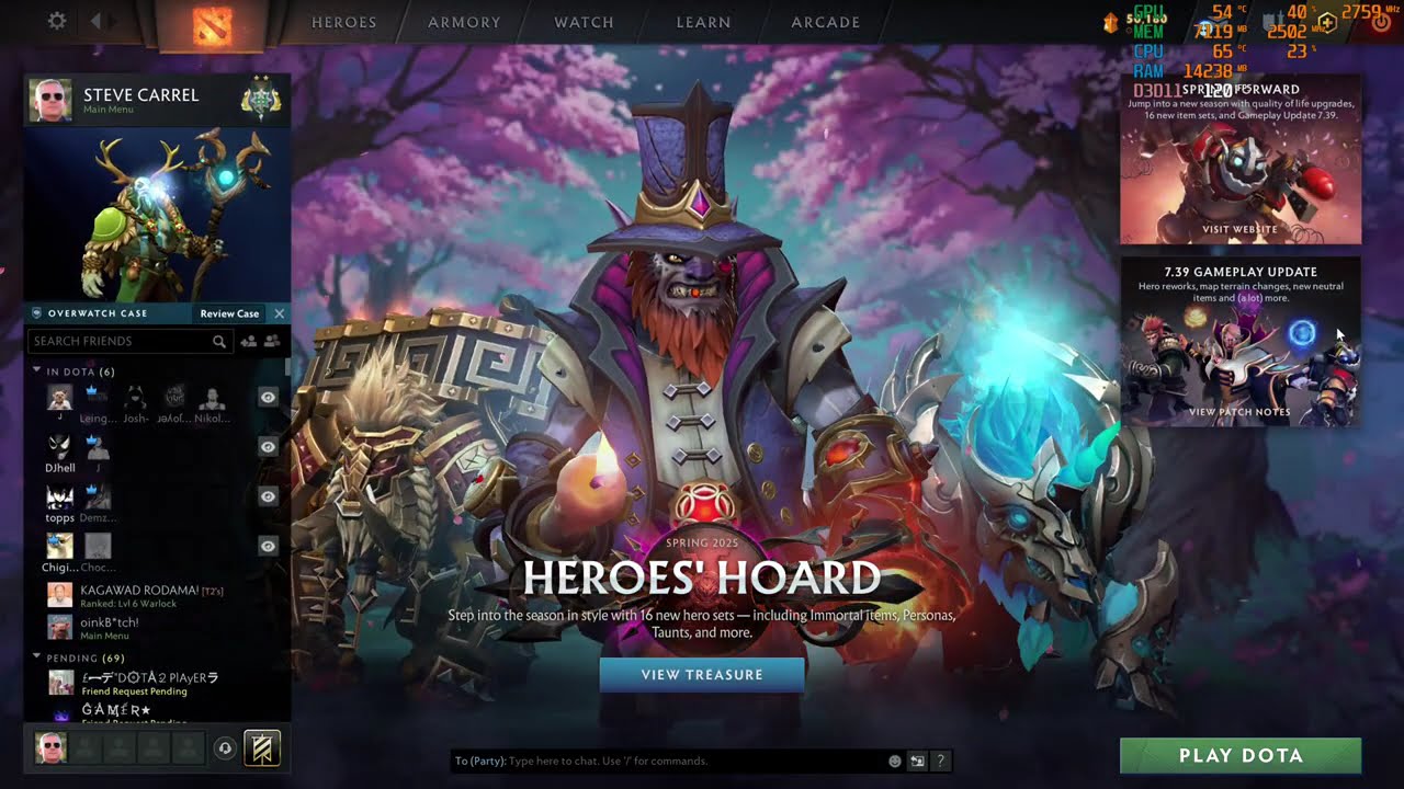 Dota 2 @ 4k (Ryzen 5 7500F + RX 9060 XT 16 GB)