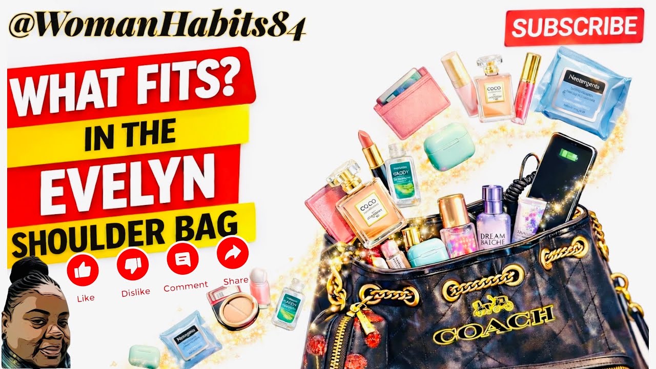 Что поместится? Сумка Coach Evelyn через плечо из черной стеганой кожи! 🖤✨🖤