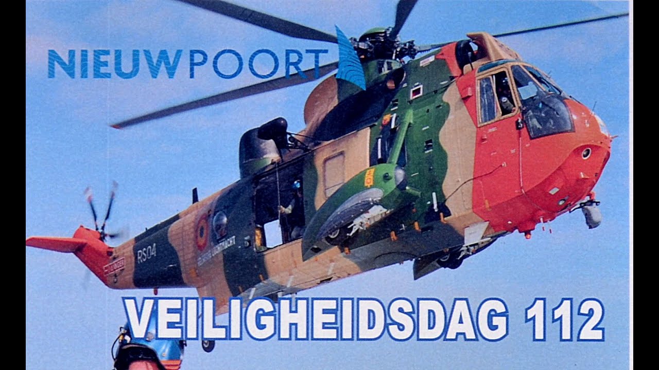 30 AUG 2013 BELGIAN COAST VEILIGHEIDSDAG 112  NIEUWPOORT DEMO SEA KING RS05 WINCH KAAI VIDEO