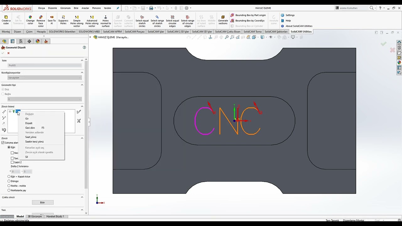 32-PROFİL FREZELEME İLE ÇİZİM OLMADAN YAZI YAZMA