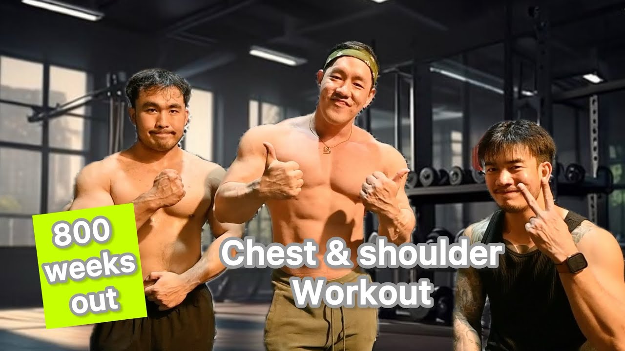 800 weeks out Chest & shoulder workout with ลูกศิษย์ ที่ James gym