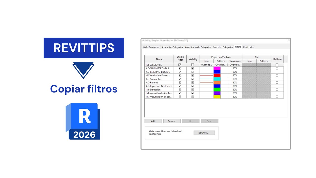 REVIT COPIAR FILTROS CON UN CLICK