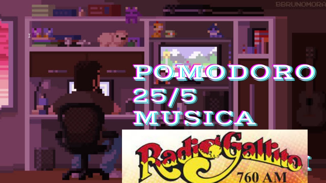 Pomodoro lluvia + radio gallito 2 horas y media