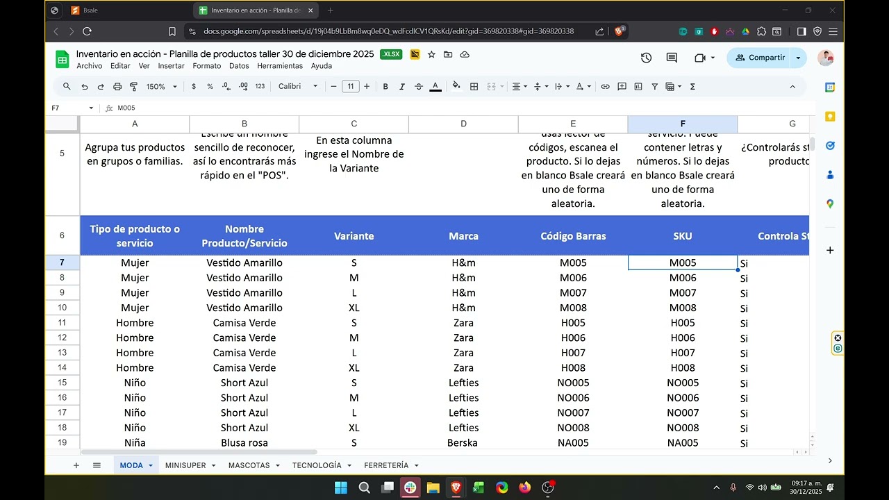 INVENTARIO EN ACCION - Sesi&oacute;n 1