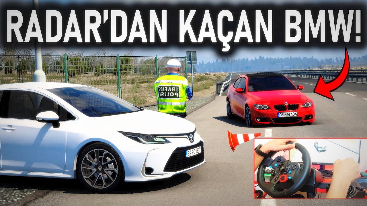 RADAR'DAN KA&Ccedil;AN BMW'Yİ KOVALADIM ! SİVİL POLİS ETS 2 MOD Logitech G29