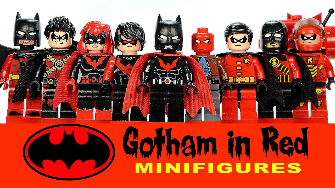 LEGO Batman Family Gotham in Red DC Super Heroes MOC Collection w/ Robin Nightwing & Batwoman