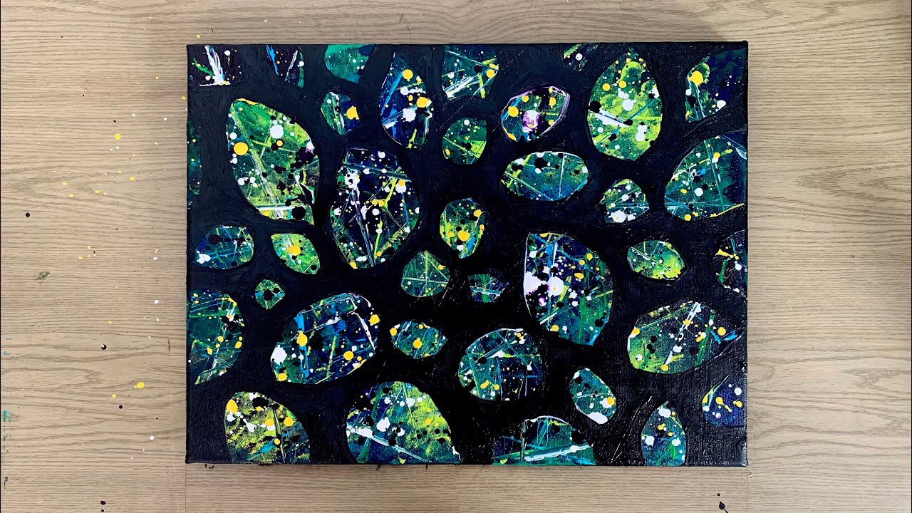 Green & Turquoise Abstract Painting In Acrylic | Painting Technique | 4 Inspirational Art Ideas