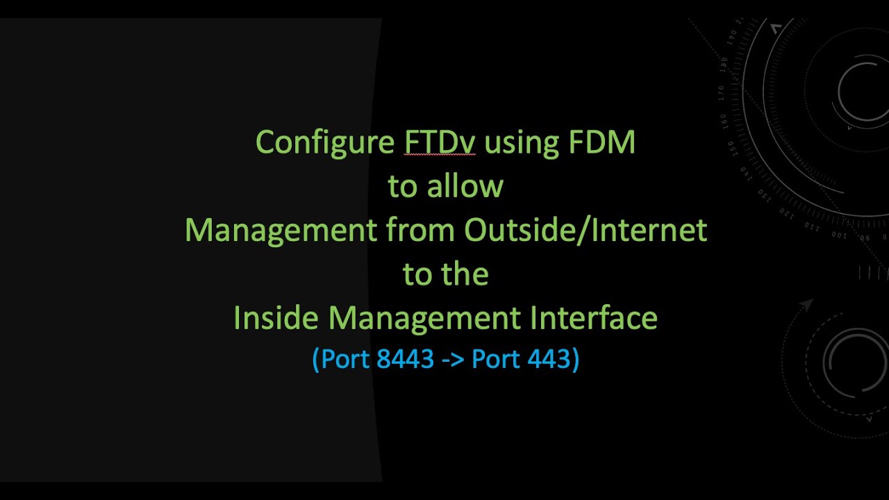 Configure FTDv Using FDM to allow Management from Internet to the Inside Management Interface