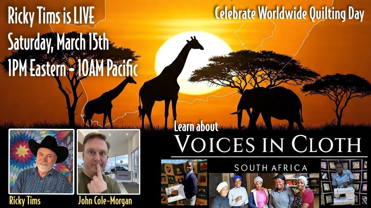 Ricky Tims LIVE - What Are Quilters & Embroiderers Doing in South Africa?