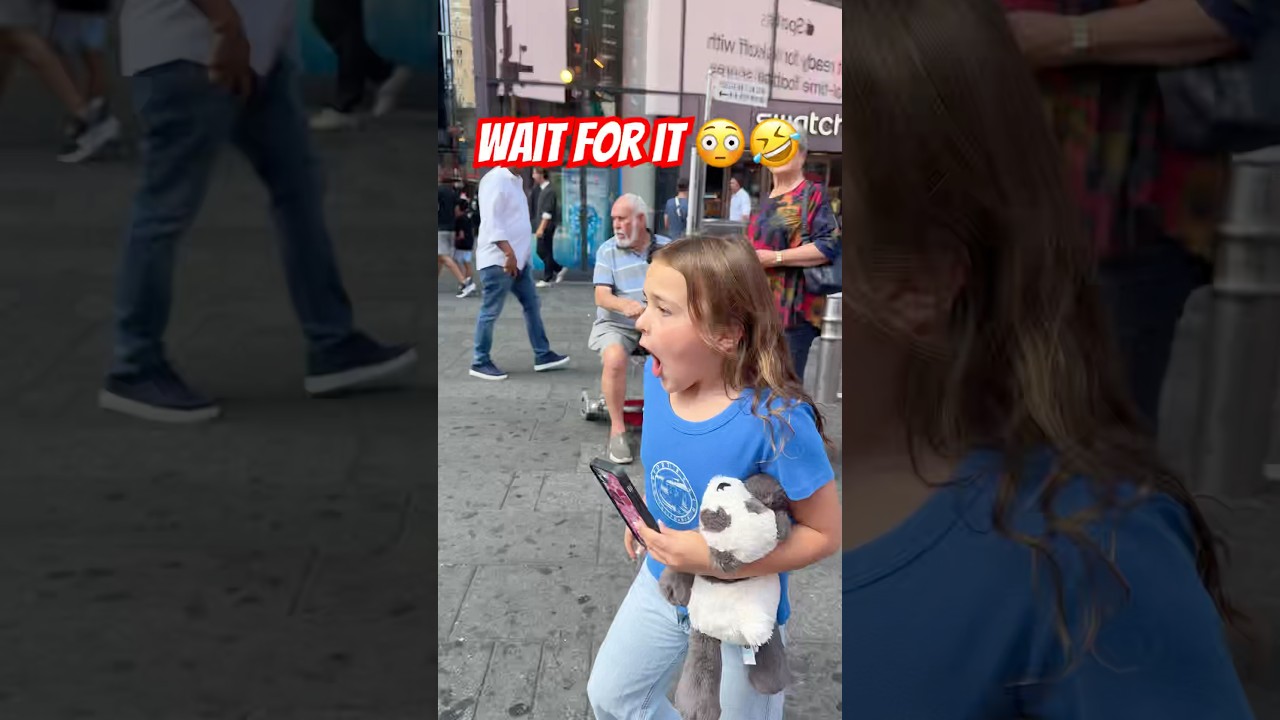 Kids&rsquo; Shocked Reaction to this Cowboy 🤠 #nyc #timessquare #shorts
