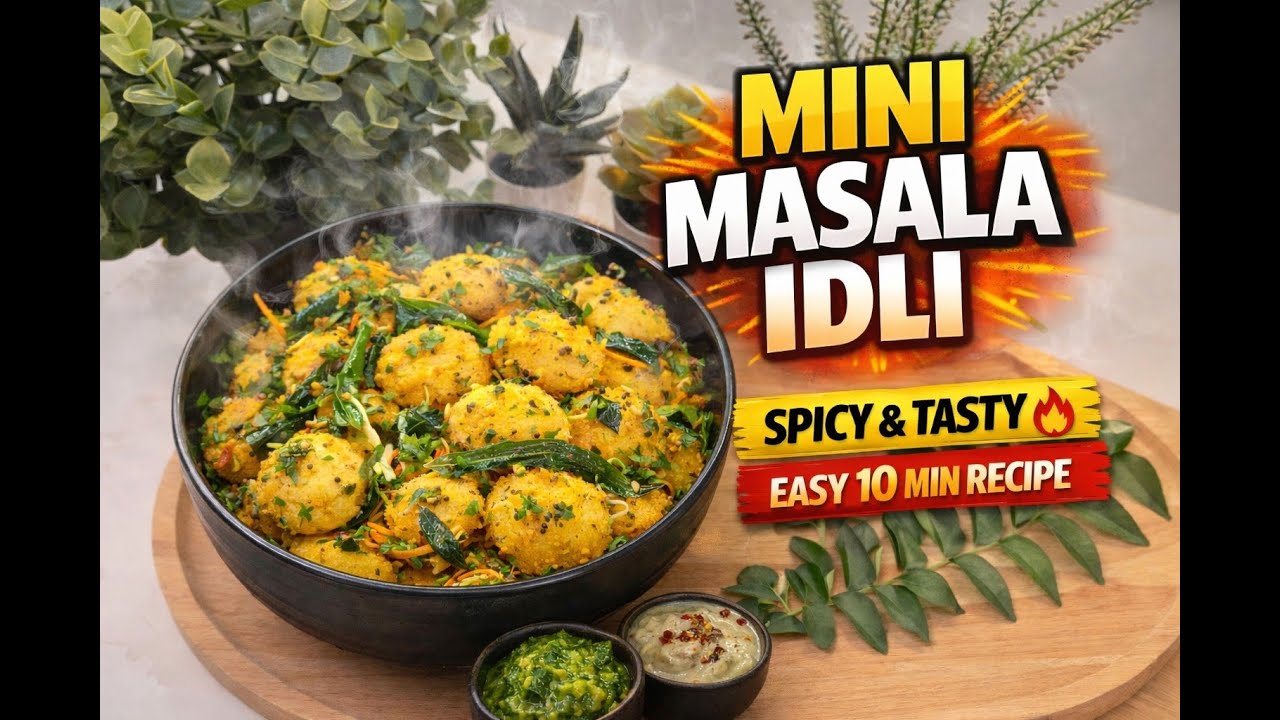 Mini Masala Idli Recipe | Spicy & Tasty South Indian Snack | Easy 10 Min Recipe 🔥