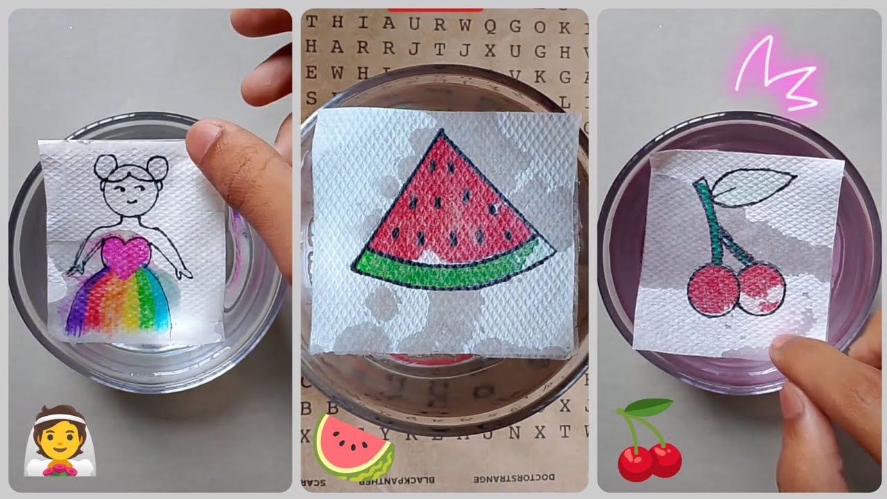 Invisible to Visible: Water Magic Art with Tissue Paper 💦✨