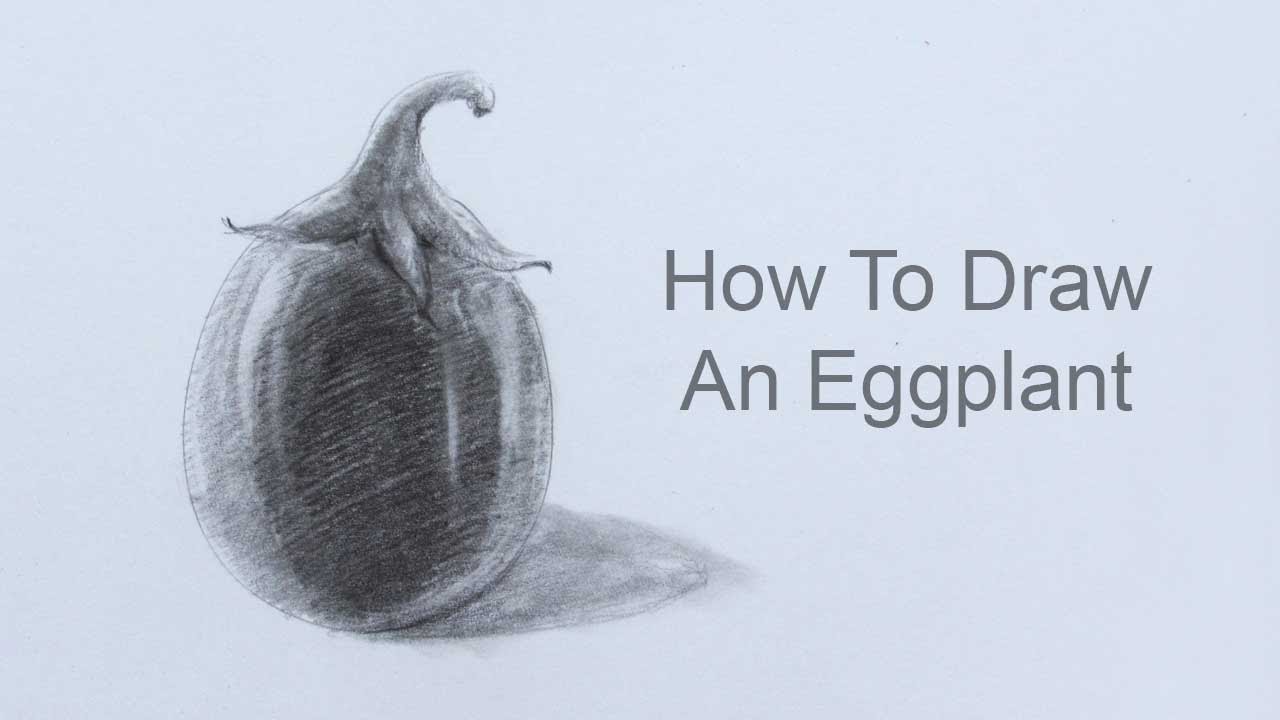 How To Draw An Eggplant Step By Step: Pencil Sketch Eggplant Drawing