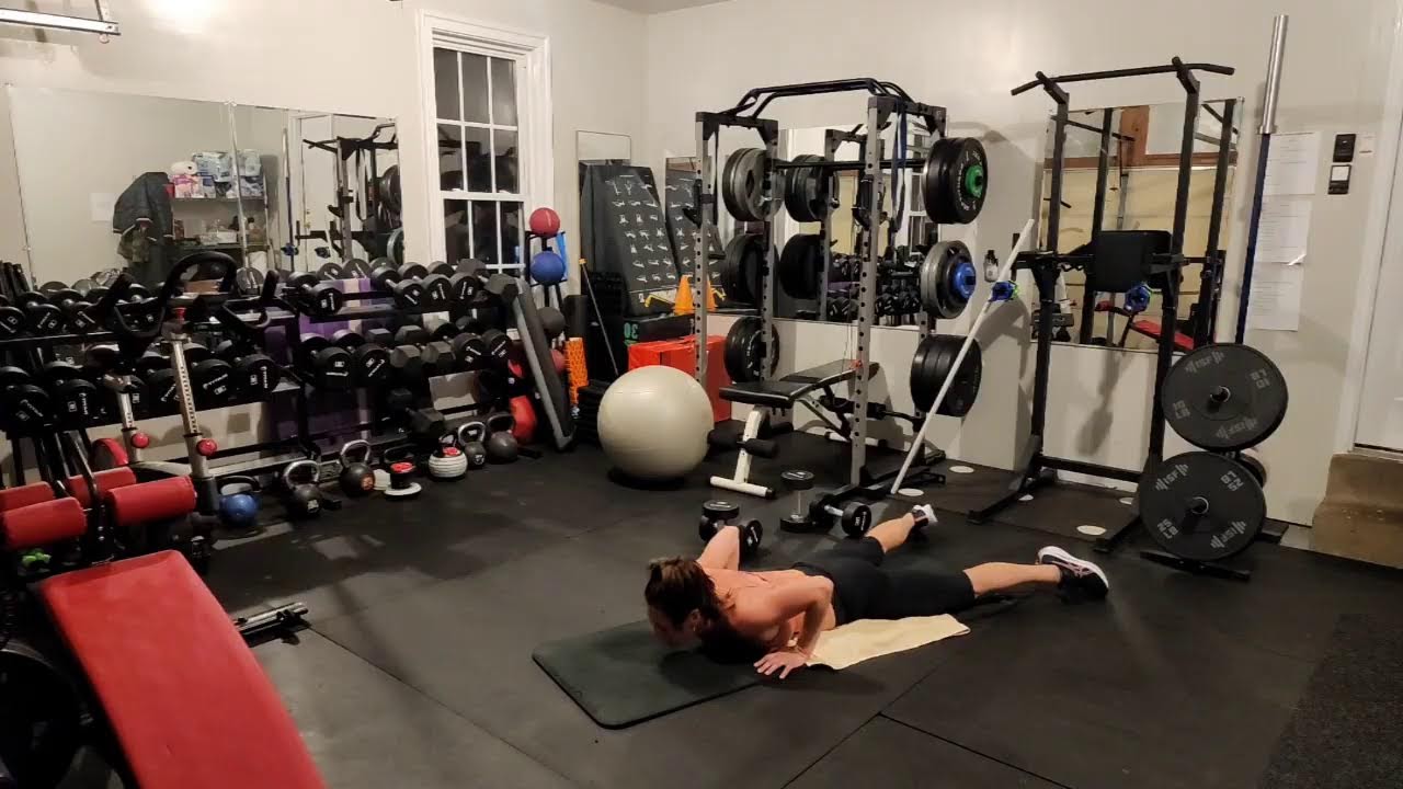 Fitness Image Results Video Workout: HIIT 30 MIN. 110124. Dbells, Mobility Pole, Jump Rope & Mat.