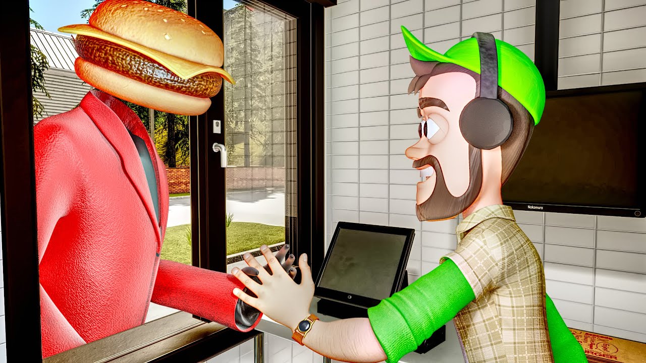 I Rehired CAMODO but Made Him Work the DRIVE-THROUGH in Fast Food Simulator!