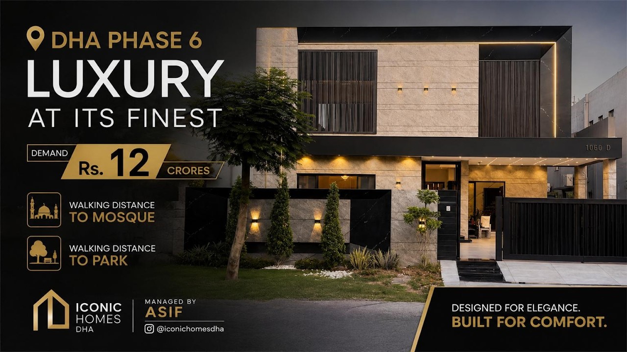 🔥 1 Kanal Modern Luxury House for Sale in DHA Phase 6 Lahore | Near Mosque & Dolmen Mall | 12 Crore
