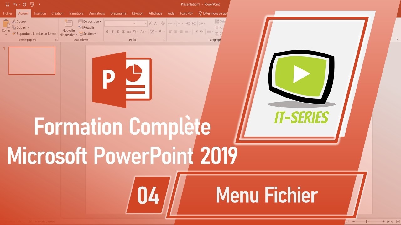 Leçon 04 : Présentation du Menu Fichier