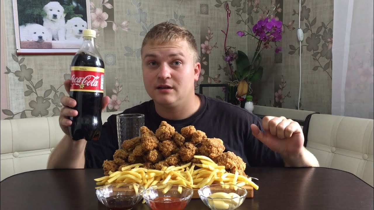 мега-обжор! 30 крыльев kfc.mukbang eating show realsound no ASMR