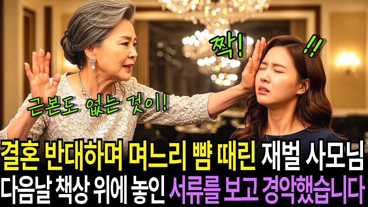결혼 반대하며 며느리 뺨 때린 재벌 사모님, 다음날 아들 책상 위에 놓인 서류를 보고 경악했습니다. l 사연채널 l 시니어사연 l 사연라디오 l 오디오북