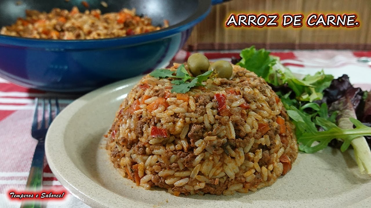 ARROZ DE CARNE SALUDABLE Fácil y muy Delicioso
