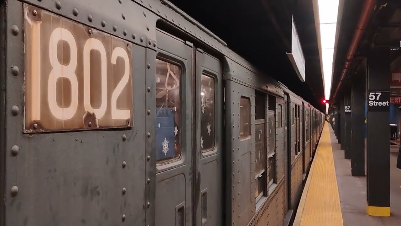 R160 #9408 (F) + R160 #8908 (F) + R9 #1802 at 57 Street 