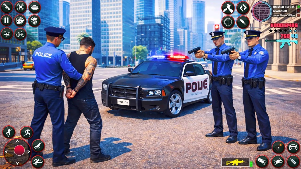Cop Car Chase 3D: Police Game-Protect the city from crime with patrol duties and emergency response.