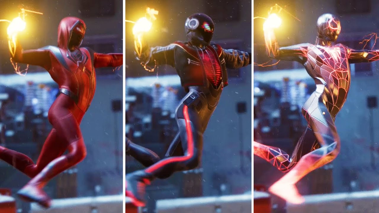 Miles Venom Punches Rhino w/All Suits - Spider-Man: Miles Morales 2020