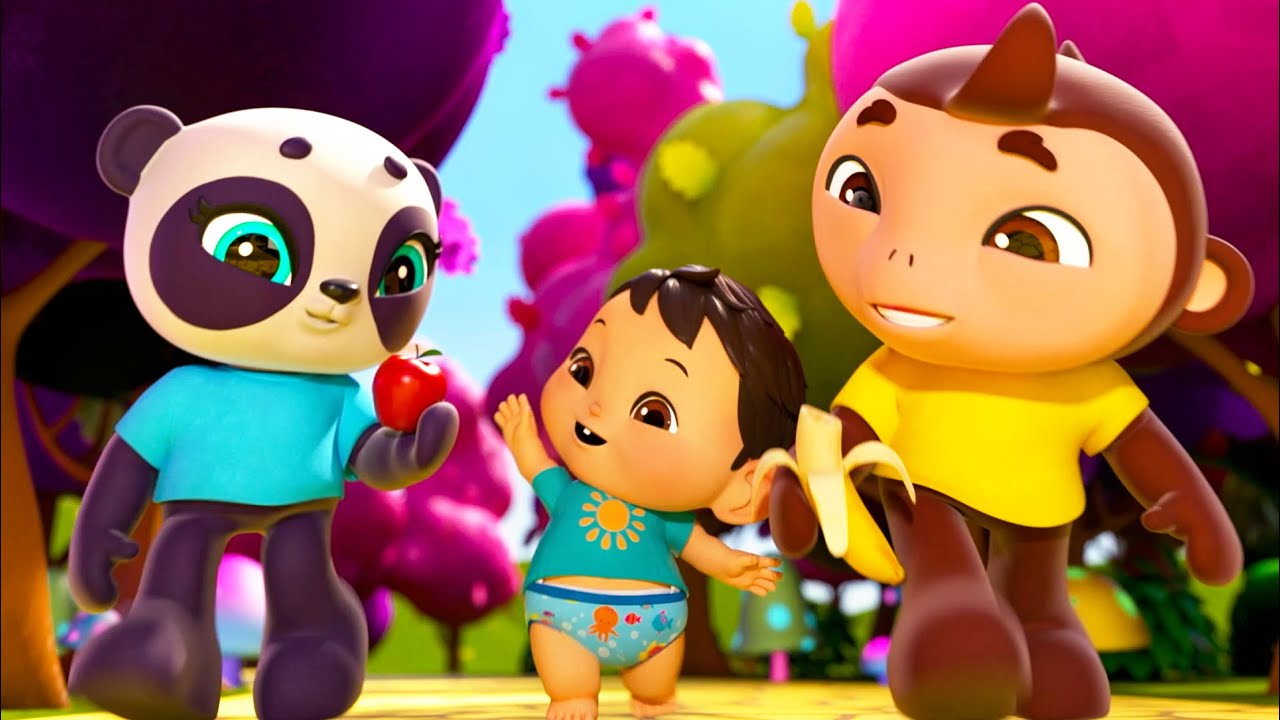 Apples and Bananas - Learn Vowels - ABCs and 123s | Lellobee 🐝 | Nursery Rhymes For Kids