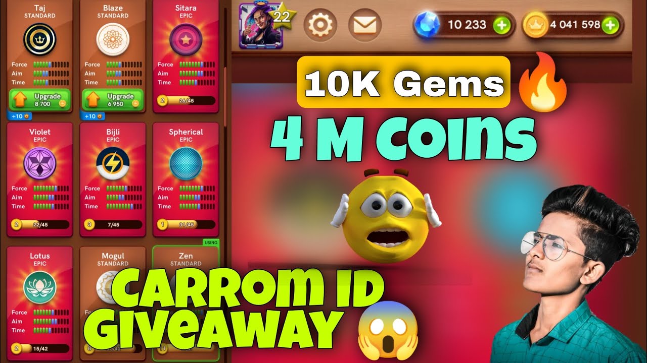 Carrom Id Giveaway 🔥😱 | Carrom pool Id Giveaway Gaming Nazim 🔥 | Carrom pool