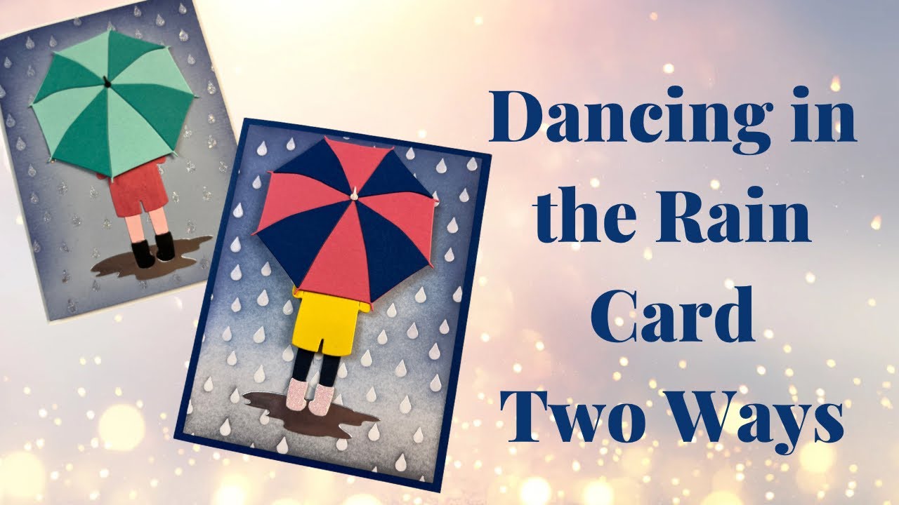 Interactive Dancing in the Rain Card using the New Out & About Scout Collection from Spellbinders